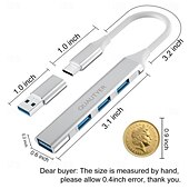 Недорогие Кабели для мобильных телефонов-USB-концентратор 4 в 1, тип C-USB 3.0, USB 2.0 с адаптером USB-C-USB A, 4 порта, док-станция mini USB, совместимая с macbookipad prodell, ноутбуками HP