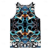 abordables Camisetas 3D-Hombre 3D Tanque Sin Mangas Camiseta Cuello Barco Camisa Feo Exagerado Carnaval Fiesta Casual Negro Verano Ropa S M L XL XXL XXXL