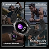 abordables Montres connectées-696 KC82 Montre intelligente 1.45 pouce Smartwatch Montre Connectée Bluetooth ECG + PPG Podomètre Rappel d&#039;Appel Compatible avec Android iOS Femme Hommes Mode Mains-Libres Rappel de Message IP 67