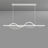 economico Luci a sospensione-lampada a sospensione a led lampade a sospensione lineari dimmerabili a striscia lunga lampade a sospensione in metallo bianco con paralume in acrilico 1 luce 100 cm caffè da cucina 110-240v solo