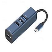 cheap USB Hubs-USB Expander 4-in-1 3.0HUB Splitter Type-c 100 MEgabit Network Card Notebook One Drag Four Expander