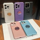 cheap iPhone Cases-Phone Case For iPhone 15 Pro Max Plus iPhone 14 13 12 11 Pro Max Plus Back Cover with Stand Holder Bling Glitter Shiny Shockproof TPU Plating Metal