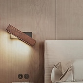 tanie Kinkiety wewnętrzne-Kinkiet led 4w nordycki minimalistyczny drewniany nowoczesny regulowany pasek oświetleniowy restauracja salon kinkiet na werandzie dekoracja korytarza 110-240v