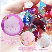 abordables Anti-Stress-Porte-clés de dés polyédriques en résine, 2 pièces, bricolage, groupe de course, jeu de société, moule en silicone