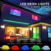 economico Strisce luminose COB-5m 10m 15m Luci al neon 600-3000 LED 2835 SMD Neon flessibile 8mm 1 pc Bianco caldo Bianco Rosso Strisce LED All&#039;aperto Impermeabile Vacanze 220-240 V