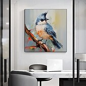 cheap Oil Paintings-Handmade Abstract Deer Oil Painting on Canvas Textured Wall Art Animal Painting Textured Deer Painting Abstract Wall Art Textured Bird parrots oil painting for Wall Decor Gift