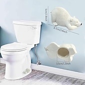 economico Gadget bagno-Tappi per bulloni WC con orso bianco decorativi &amp; Set di graziosi copri bulloni in resina resistente