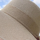 preiswerte Strohut-Damen Hut Strohhut Sonnenhut Tragbar Sonnenschutz Atmungsaktiv Strasse Täglich Wochenende Schleife Einfarbig