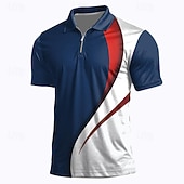 abordables Polo Patriotique 250-4 juillet 2026, 250e anniversaire Homme anciens combattants Patriotique Polos à zip Chemise de golf Manche Courte Polos Chemises à Col Occasionnel Vêtements de rue Vêtements de vacances Tenues de fête
