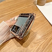 お買い得  サムスン用ケース-電話 ケース 用途 サムスンのギャラクシー Zフリップ6 Z Flip 5 Z Flip 4 Z Flip 3 バックカバー リストストラップ付き ブリンブリングリッターシャイニー 耐衝撃 仕上げ PC メタル