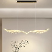 economico Luci a sospensione-lampada a sospensione a led ali d&#039;angelo 1 luce 120 cm acrilico piuma elettrolitico artistico stile nordico caffè sala da pranzo 110-240 v solo dimmerabile con telecomando
