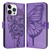economico Cover per iPhone-telefono Custodia Per iPhone16 iPhone 15 Pro Max Plus iPhone 14 13 12 11 Pro Max Plus Mini SE Per retro Con supporto A calamita con cinturino da polso Farfalla Retrò TPU pelle sintetica