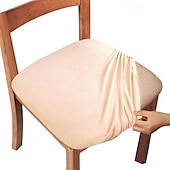 abordables Sr. y Sra. Boda-4 piezas/6 piezas de color sólido cepillado de alta elasticidad funda de silla simple suave y cómoda funda de asiento de silla a prueba de polvo y resistente a la suciedad adecuada para silla de