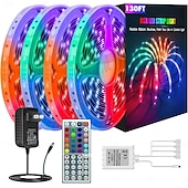 お買い得  リモコンコントロール-RGB LED ストリップ ライト キット 10-40 メートル (32.8-130 フィート) フレキシブル LED ライト ストリップ 5050 RGB SMD LED IR 44 キー コントローラー、インストール パッケージおよび 12V アダプター キット付き