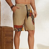 baratos Retro Vintage &amp; Ética-shorts masculinos shorts de verão shorts de praia com cordão cintura elástica mapa africano impressão estilo étnico respirável macio curto casual diário férias roupas de grife