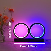 cheap Table Lamps-RGB Circle LED Table Lamp Minimalist Nordic Modern Decorative LED Desk Lamp for Living Room Bedroom LED colorful Lamp