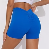 cheap Yoga Shorts &amp; Bikers-Women&#039;s Gym Shorts Yoga Shorts Workout Shorts High Waist Yoga Gym Workout Pilates Shorts Black White Royal Blue Sports Activewear Stretchy Slim
