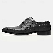 preiswerte Klassische Anzugschuhe-Herren Abendschuhe Abendschuhe Leder Italienisches vollnarbiges Rindsleder Komfortabel Rutschfest Schnürsenkel Schwarz Braun