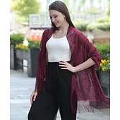 お買い得  ショール-ショール レディースラップ エレガント 結婚式 ノースリーブ ポリエステル ウェデイングラップ と ピュアカラー 用途 パーティー 春夏