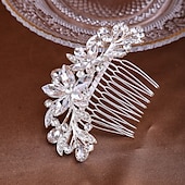 billige Hodepynt til blomsterpike-Hårkamper Hodepryd Strass Legering Bryllup cocktail Elegant Luksus Med Rhinsten Krystalldetaljer Hodeplagg Hodeplagg