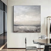 cheap Oil Paintings-Abstract Skyline Painting hand painted Extra large wall art pain ting handmade gray landscape painting on canvas large wall art gold abstract mordern painting for Bedroom Living room painting