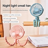 cheap Heating &amp; Cooling-Octopus Fan Easy to Carry Multi-Functional Folding Office Desktop Outdoor Camping Stroller Handheld Fan Baby Stroller Fan Hand Held Bicycle Portable FanVentilator Silent Outdoor Cooler Neck Fan