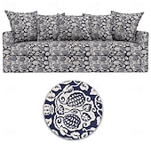baratos Cobertura de Sofa-Capa de Sofá Floral 100% Algodão com Almofada de Algodão