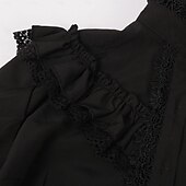 preiswerte Oberteile-Retro Vintage Mittelalterlich Renaissance Bluse / Hemd Pirat Prinzessin Einfarbig Damen Seeräuber königlich Steampunk Halloween Karneval Maskerade Alltagstauglich Erwachsene Hemd