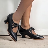 cheap Vintage Heels-Women&#039;s Vintage Lace-Up Leather Heels - Elegant Cut-Out Oxford Shoes for Retro and Formal Occasions