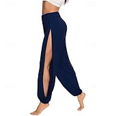 cheap Pants-Women&#039;s EU / US Size Active Baggy Pants Harem Pants Hippie Buddha Pants Full Length High Waist Solid Colored Hole Moisture Wicking Soft Comfortable Sport Casual Daily anthracite Summer All Seasons