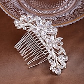billige Hodepynt til blomsterpike-Hårkamper Hodepryd Strass Legering Bryllup cocktail Elegant Luksus Med Rhinsten Krystalldetaljer Hodeplagg Hodeplagg