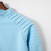 baratos camisetas básicas-Homens Camiseta T-shirt Manga Longa Quarter Zip Verão Côr Sólida Moda Designer Básico Zíper Ao ar livre Férias Trabalho Azul marinho Preto Branco Top Tee para Homens