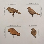 お買い得  パティオの装飾-鉄製の錆びた鳥の地面杭セット、庭の装飾用の錆びた鳥と木製のネジ、錆びた装飾の庭の杭、庭の再利用可能な錆びた装飾