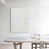 abordables Peintures Abstraites-peint à la main 3d texturé blanc peinture abstraite sur toile 3d texturé art mural boho moderne toile art salon décor pattle couteau peinture à l&#039;huile décor à la maison hôtel pièce d&#039;art
