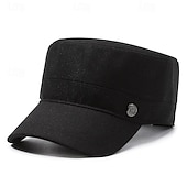 levne Pánské klobouky-Pánské Unisex PLacatá čepice Kšiltovka Vojenská čepice Kadetský klobouk Černá Námořnická modř Polyester Vinobraní Módní Na běžné nošení ulice Denní Bez vzoru Nastavitelná Prodyšné