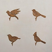 お買い得  パティオの装飾-鉄製の錆びた鳥の地面杭セット、庭の装飾用の錆びた鳥と木製のネジ、錆びた装飾の庭の杭、庭の再利用可能な錆びた装飾