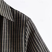 economico camicia da uomo con bottoni-Per uomo Camicia Camicia Estiva Camicia casual Camicia da Spiaggia Camicia con Bottoni Camicie a righe Nero Manica Corta A righe Collo ripiegato Vacanza Camicia hawaiana Abbigliamento Poliestere Moda