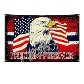 billiga Trädgårdsflaggor, Banner-oss 4 juli självständighetsdag utomhus flagga örn frihet utomhus banner flagga uteplats trädgård heminredning röd vit blå