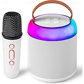 olcso Hangszórók-mini karaoke gép 1 vezeték nélküli mikrofonnal gyerekeknek felnőtteknek hordozható bluetooth hangszórós játék lányoknak és fiúknak 2 4 5 6 7 8 9 10 12 éves lány születésnapi ajándék otthoni partiknak