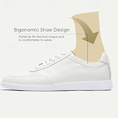 preiswerte Premium Leder Sneaker-Herren Turnschuhe Weiße Schuhe Premium-Leder Komfortabel Rutschfest Schnürsenkel Weiß