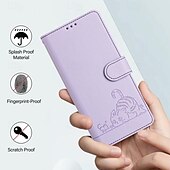 Недорогие Чехлы для iPhone-телефон Кейс для Назначение айфон 16 Айфон 15 Про Макс Плюс iPhone 14 13 12 11 Pro Max Plus Mini SE Кейс на заднюю панель со стендом Магнитный с ремешком Кот Ретро ТПУ Кожа PU