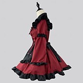 tanie Kostiumy anime-Cosplay Pokojówka Anime Sukienka Stroje Bal maskowy Garnitury cosplay Sukienki Karnawał Walentynki Bal maskowy Kostium Na Damskie Dla dziewczynek Doroślu