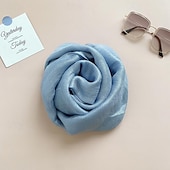 abordables Echarpes mousseline-Foulard Rectangulaire Femme Plein Air du quotidien Rendez-vous Bleu Incarnadin Écharpe Couleur monochrome