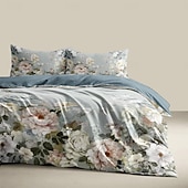cheap Duvet Cover Sets-100% Cotton Vintage Floral Series Duvet Cover 3-Piece Set Short Fluff for Summer Soft Skin Friendly Comfy Lightweight