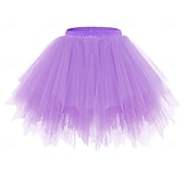 cheap Bottoms-1950s 1980s Rockabilly Short / Mini Petticoat Hoop Skirt Tutu Under Skirt Ballet Dancer Women&#039;s Carnival Costume Kings Day Halloween Carnival Performance Party Pride Parade Adults&#039; Skirt Spring