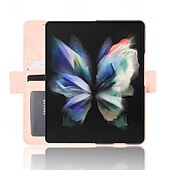cheap Samsung Cases-Phone Case For Samsung Galaxy Z Fold 5 Z Fold 4 Z Fold 3 Wallet Case Kickstand with Pen Slot Holder Card Slot Retro TPU PU Leather