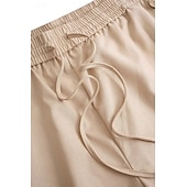 economico Vacanza-Per uomo Pantaloni di lino Pantaloni Pantaloni estivi A cordoncino Vita elastica Liscio Comfort Traspirante Lunghezza intera Informale Giornaliero Per eventi Di tendenza Classico Bianco Blu