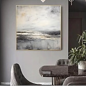 cheap Oil Paintings-Abstract Skyline Painting hand painted Extra large wall art pain ting handmade gray landscape painting on canvas large wall art gold abstract mordern painting for Bedroom Living room painting