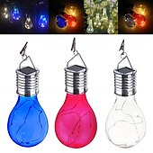 cheap Camping Lights &amp; Lanterns-Portable Solar Light Bulbs Outdoor Waterproof Garden Camping Hanging LED Light Lamp Bulb Globe Hanging Lights for Home Yard Christmas Party Holiday Decorations