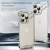 economico Cover per iPhone-telefono Custodia Per iPhone 15 Pro Max Plus iPhone 14 13 12 Pro Max Plus Custodia paraurti senza cornice Staccabile Protezione per obiettivo della fotocamera Resistente agli urti Placcatura Metallo